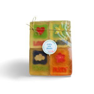 Gifts and Beads | 4 bars Wishes Large Handmade Transparent bar Soaps 5.3 oz each